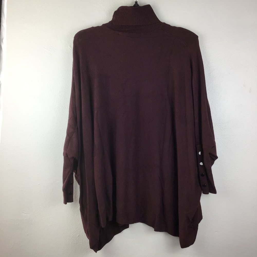 SOLD! Alfani Turtleneck Poncho Sweater Red PM - Picture 9 of 9